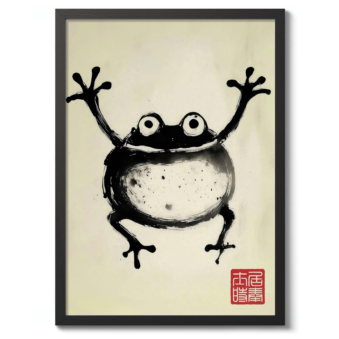 Frog by Matsumoto Hoji, Japanese Sumi-E Art Print