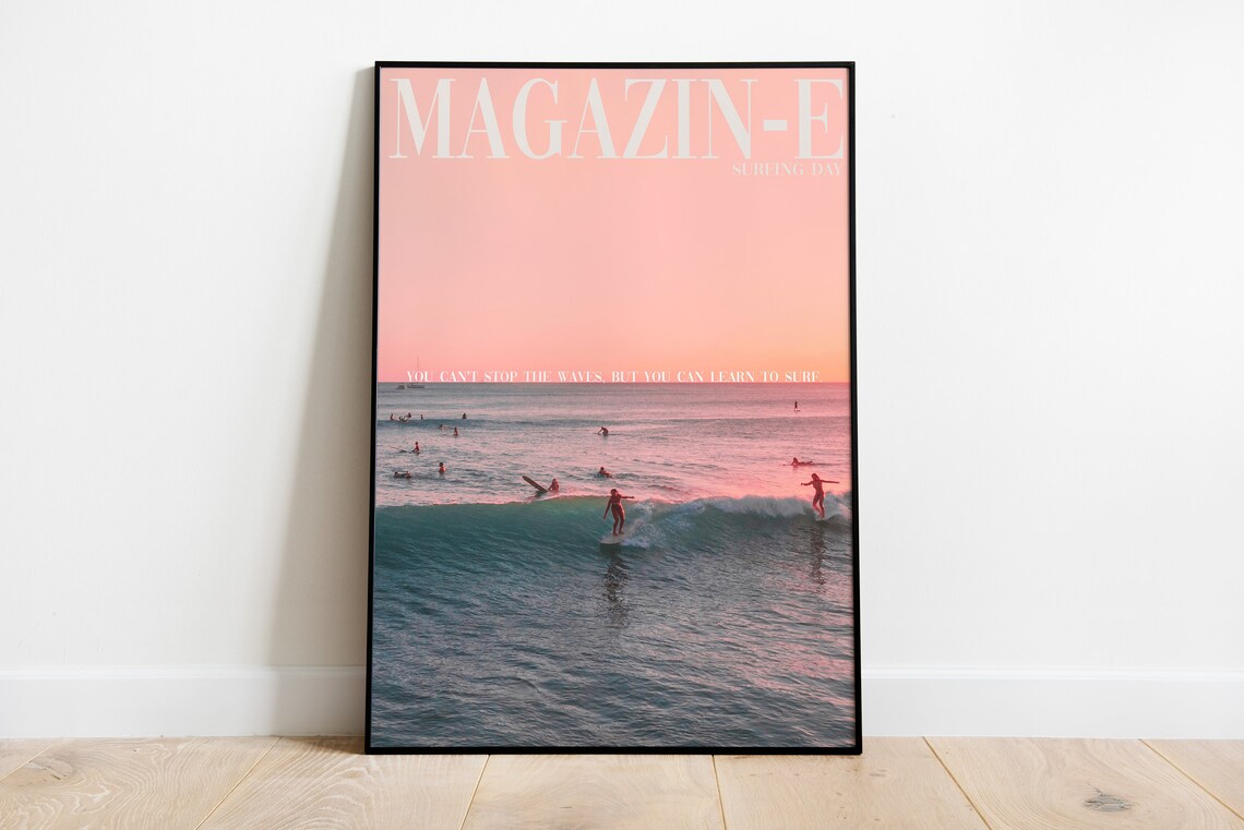 Vogue Magazine Poster, 70s Surfing Retro Print - Image 3