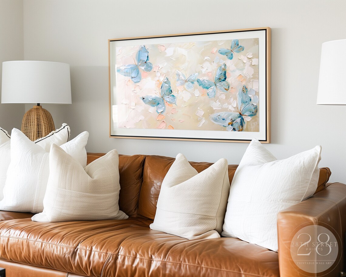 Blue Butterflies Art Print, Butterfly Wall Decor - Image 3
