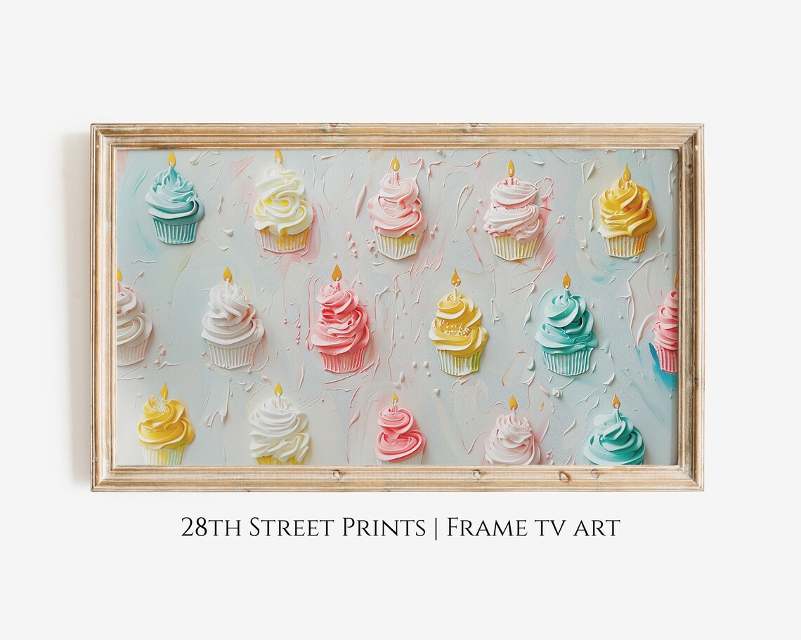 Birthday Cupcakes Birthday Decor Art Print