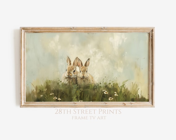 Spring Bunny Easter Art, Frame TV Decor