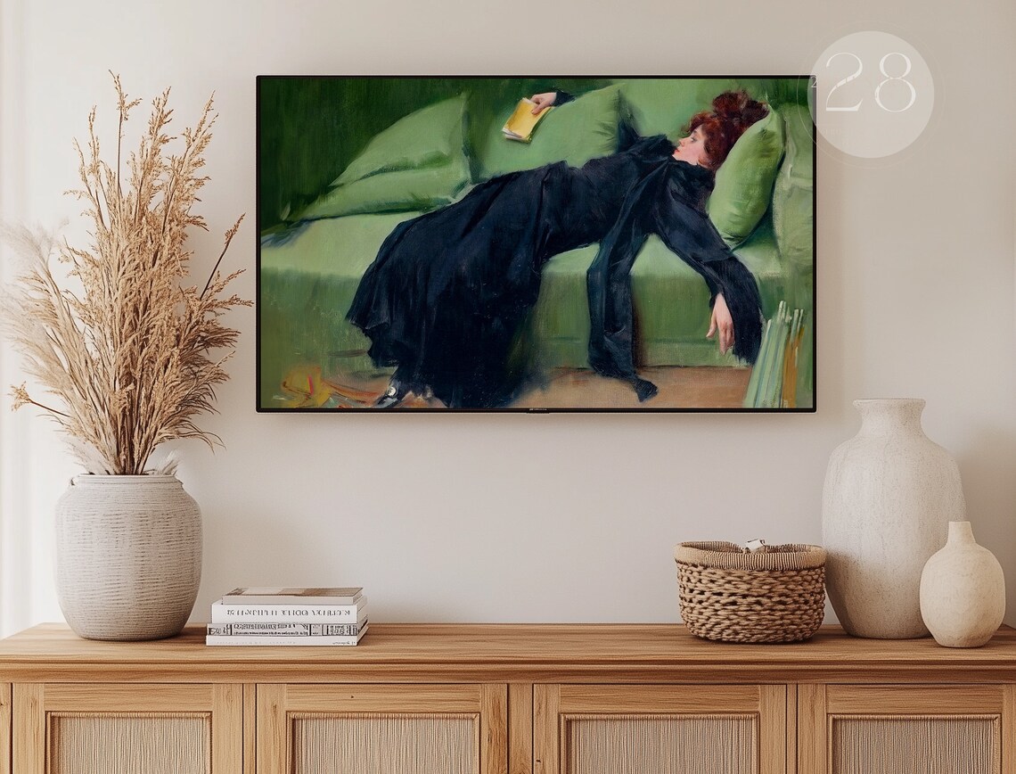 Vintage Halloween Girl by Ramon Casas, Art Print - Image 2