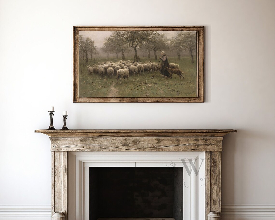 Frame Tv Art Shepherd And Flock Of Sheep Vintage Oil Painting Anton Mauve 1871 Instant Tv Art Screen Saver 314tv - Image 3