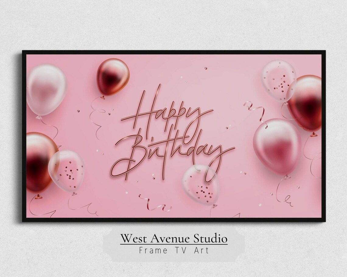 Happy Birthday Pink Birthday Party Decor Art Print - Image 5