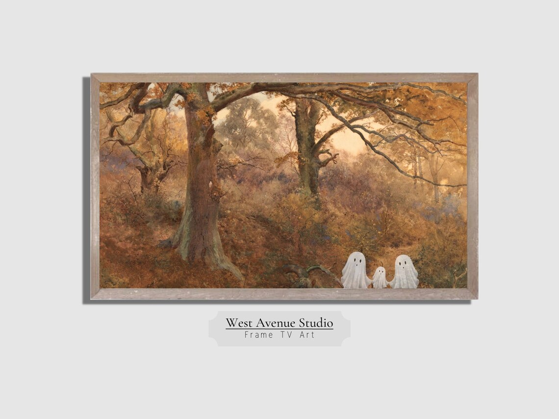 Halloween Ghost Family Vintage Halloween Art Print