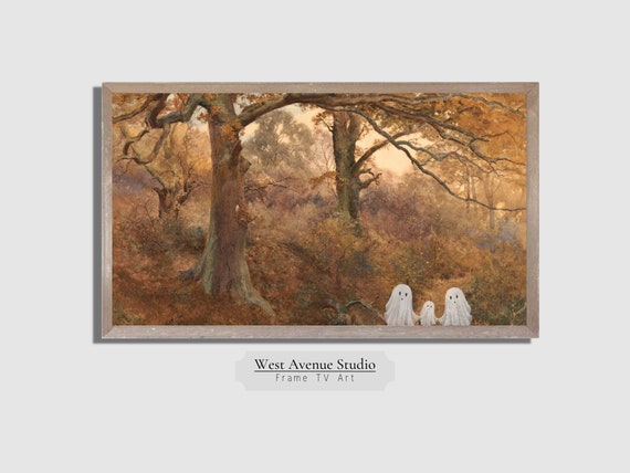 Halloween Ghost Family Vintage Halloween Art Print