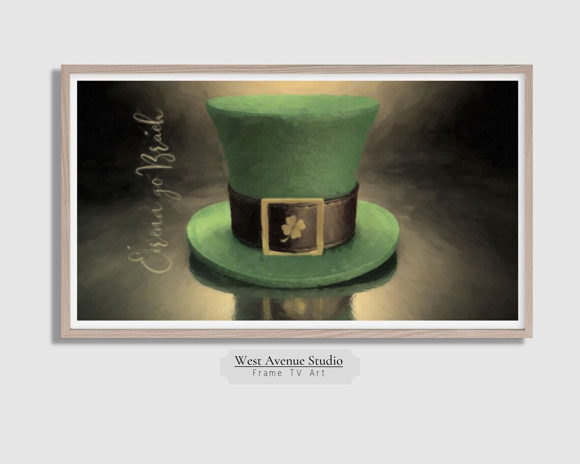 St. Patrick's Day Leprechaun Hat Textured Art Print - Image 4