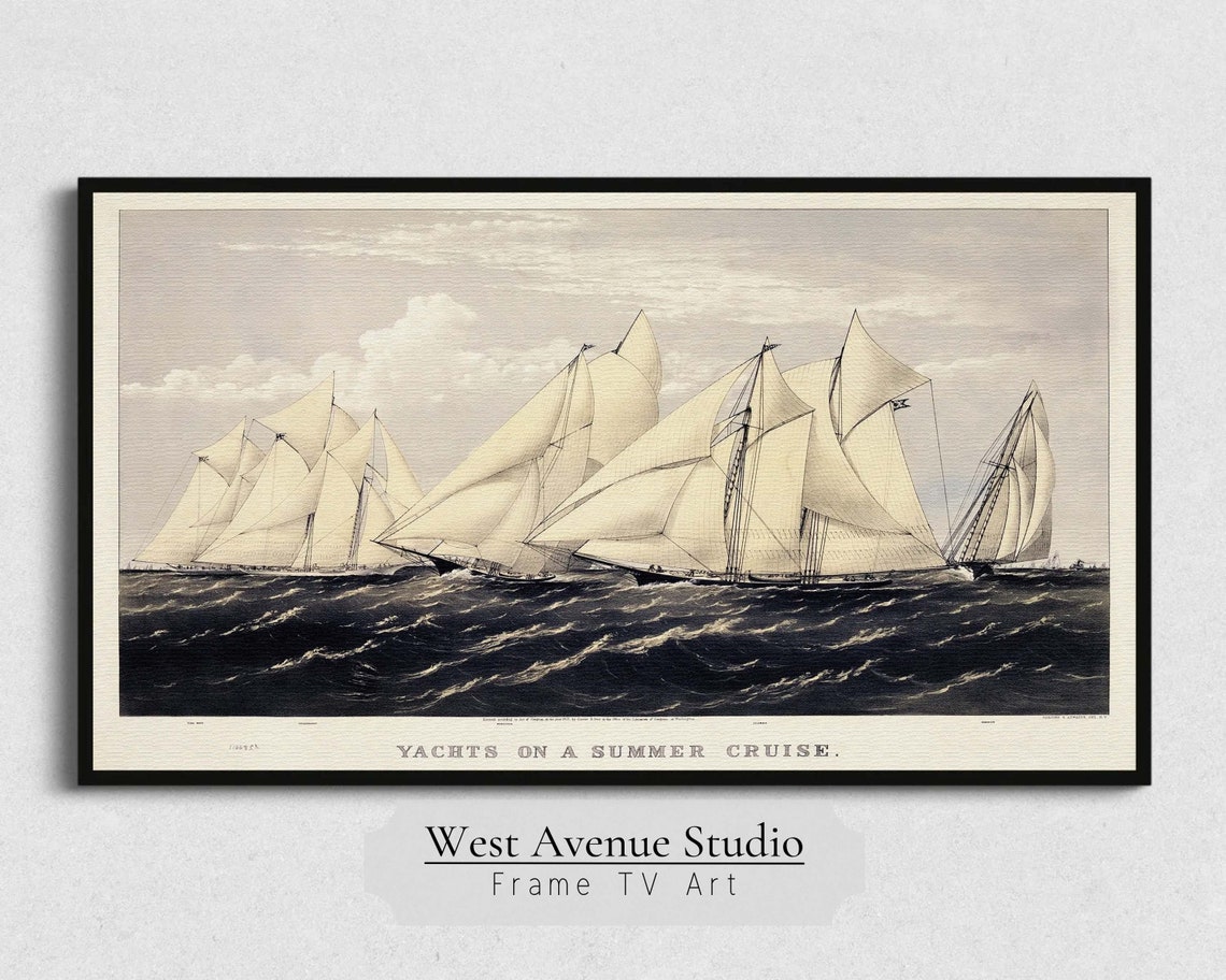 Vintage Sailing Yachts Summer Cruise Regatta Nautical Seascape Poster - Image 4