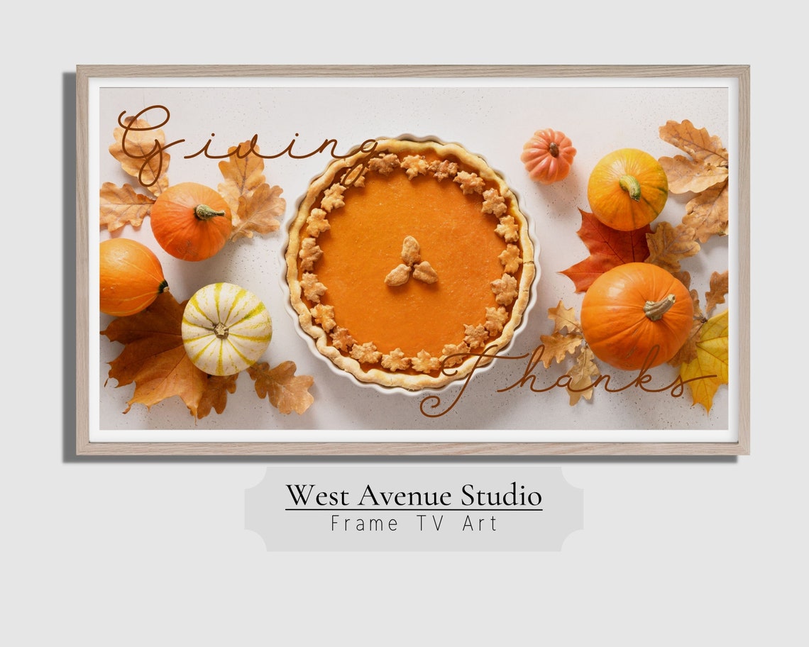 Giving Thanks Pumpkin Pie Flat Lay Fall Mini Pumpkins Autumn Poster - Image 2