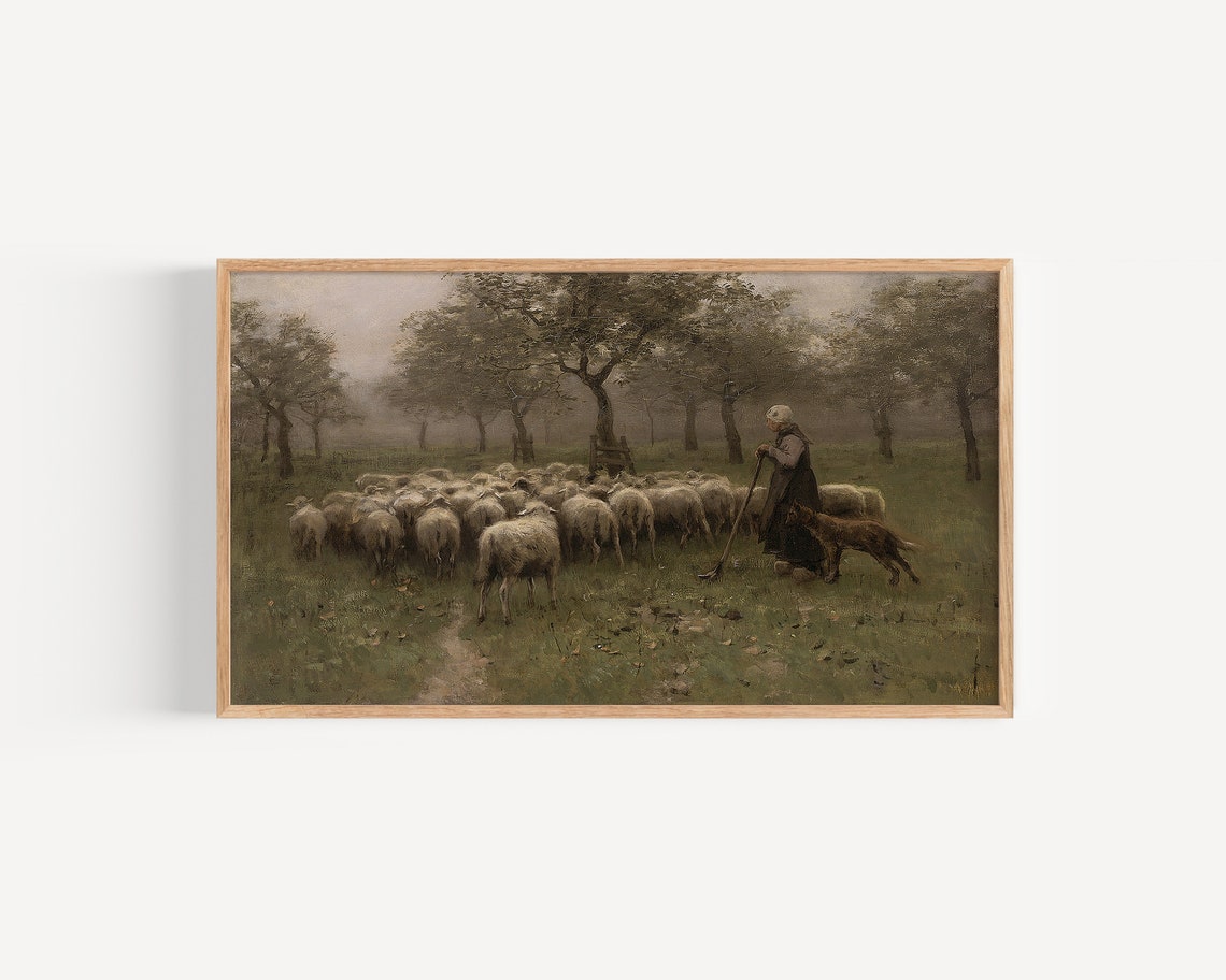 Frame Tv Art Shepherd And Flock Of Sheep Vintage Oil Painting Anton Mauve 1871 Instant Tv Art Screen Saver 314tv - Image 3