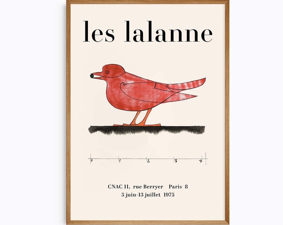 Les Lalanne Bird Poster Red Bird Wall Art Paris Exhibition Poster Eclectic Vintage Fine Art Exhibition Prints For Decor