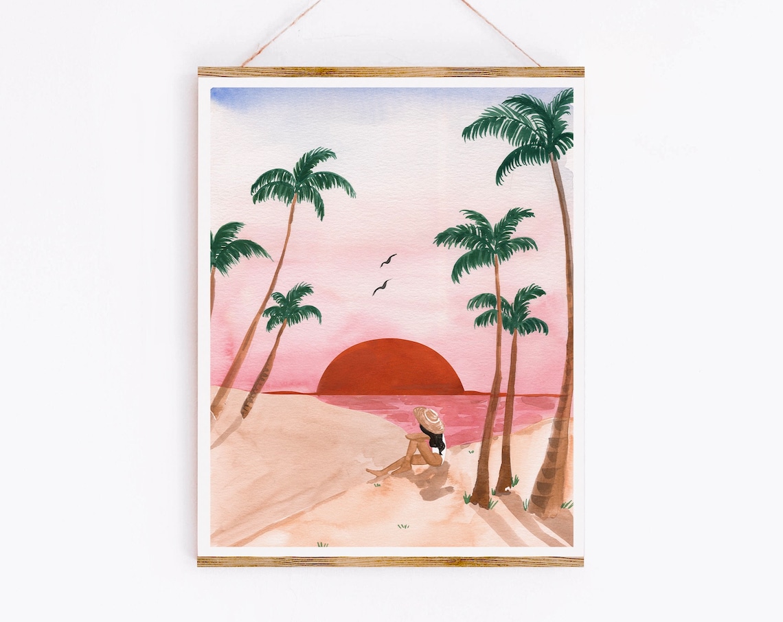 Sunset Dreamer II Tropical Beach Art Print