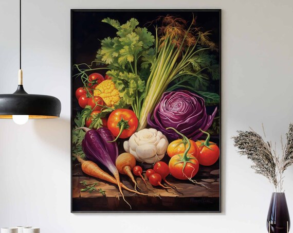 Food Print Vegetables Print Kitchen Decor Vintage Kitchen Art Vegetables Poster Food Decor Vegetables Art Gift For Vegetables Lovers
