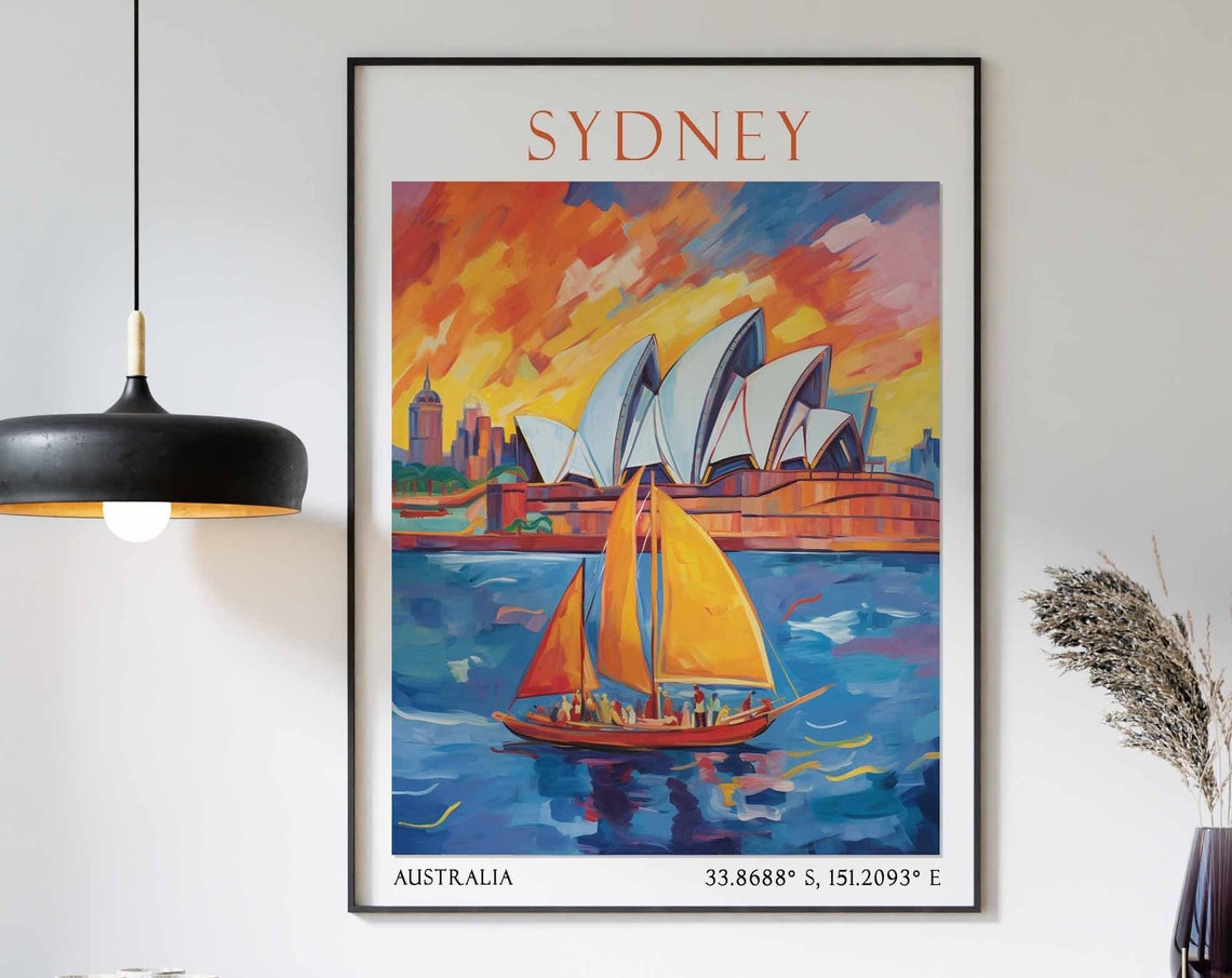 Sydney Travel Print Sydney Travel Poster Sydney Opera House Art Australia Wall Art Australian Travel Decor Sydney Travel Gift