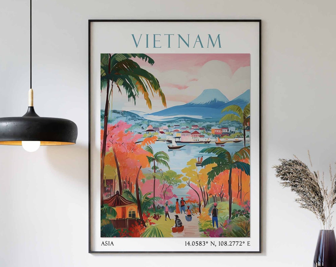 Vietnam Travel Print Vietnam Travel Poster Vietnam Landscape Print Vietnamese Wall Art Ha Long Bay Art Southeast Asian Travel Decor