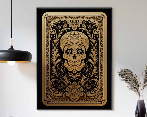 Mexican Art Rustic Wall Art Mexican Print Mexican Poster Rustic Decor Skull Art Print Vintage Poster Retro Poster Skull Poster