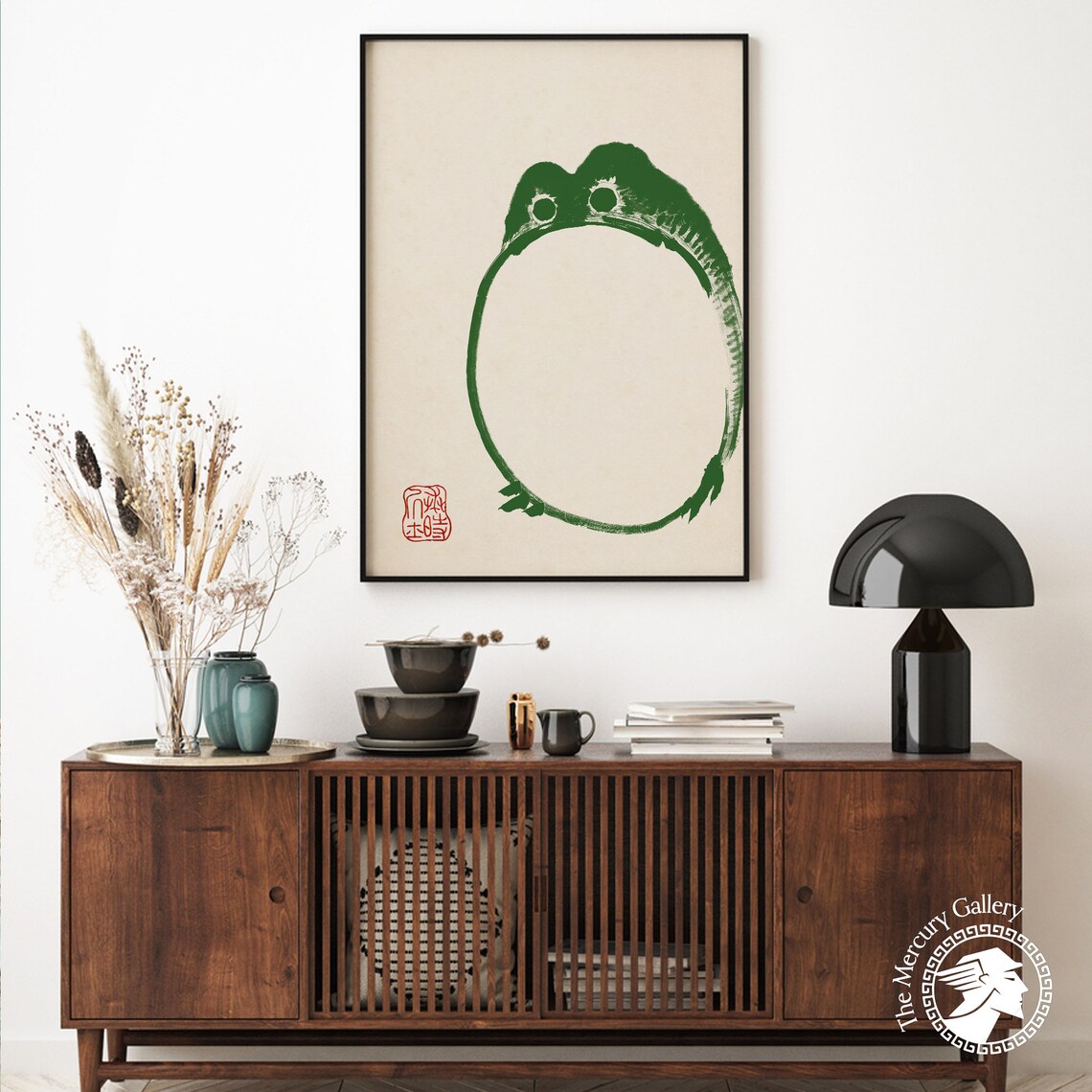 Vintage Frog Painting Matsumo Hoji Art Print Vintage Green Frog Funny Animal Print Japanese Woodblock Reproduction - Image 6