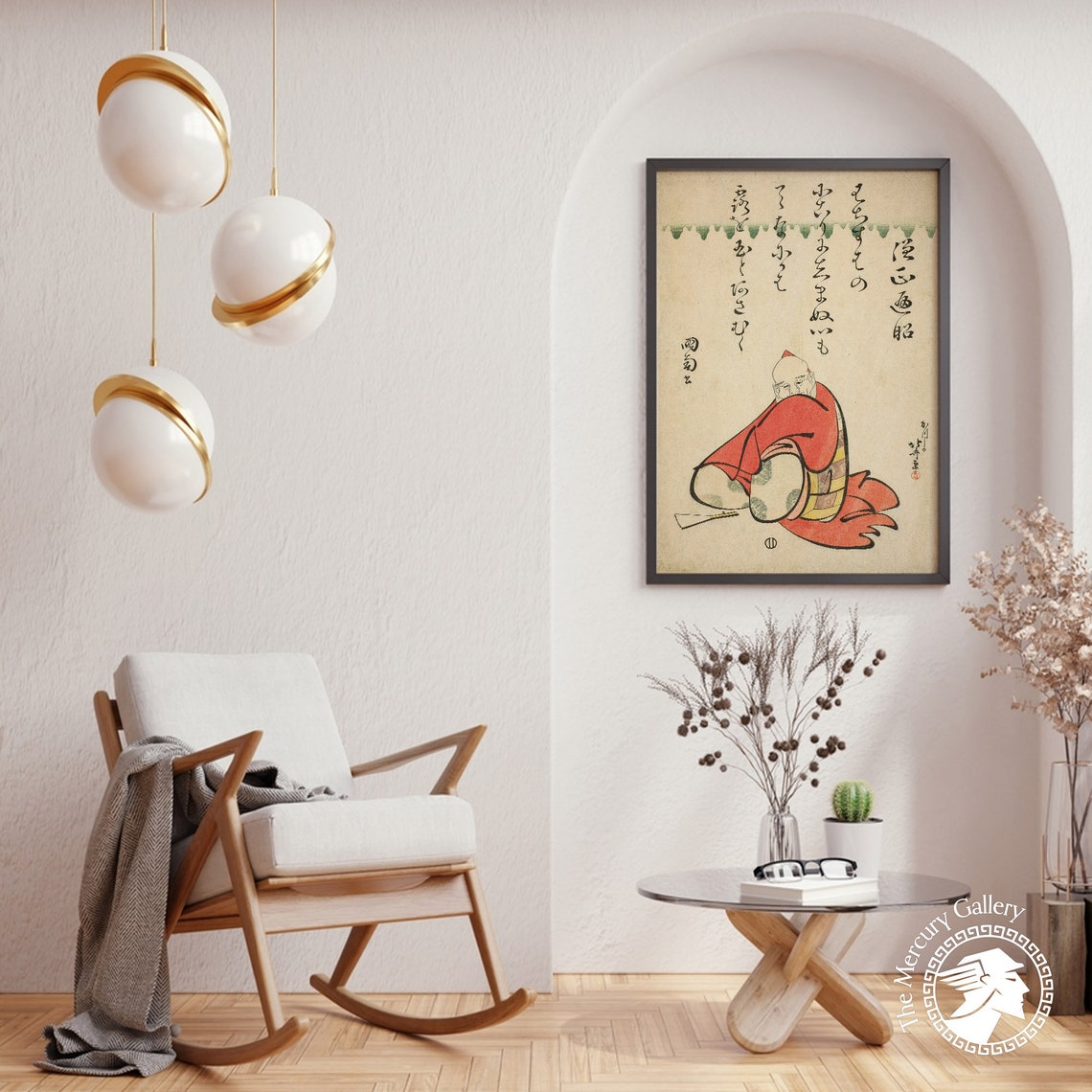 Hokusai Poet Sojo Henjo Seated Monk Japanese Calligraphy Art Poster - Image 6