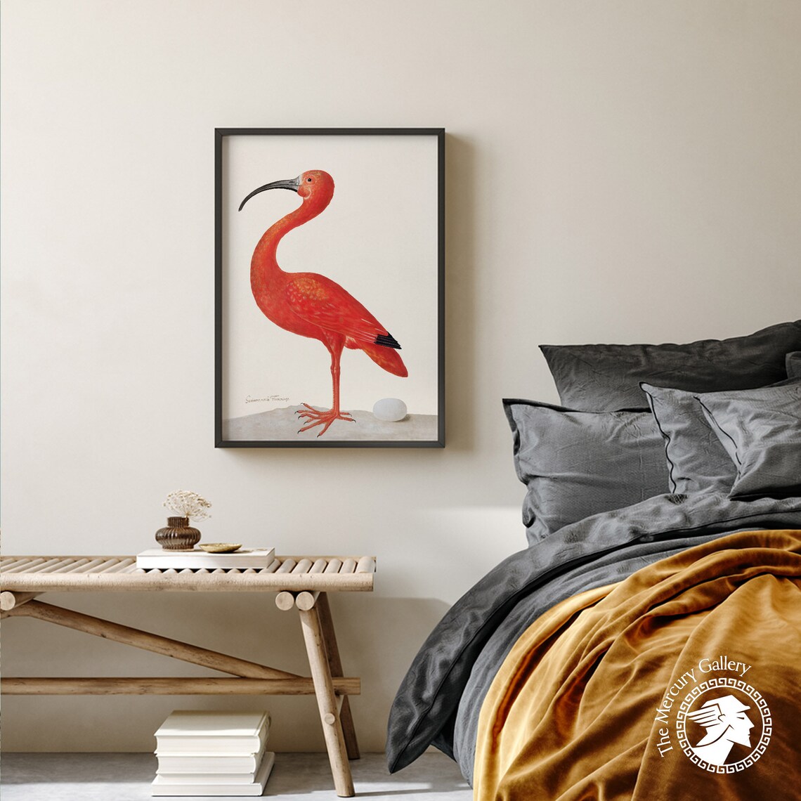 Scarlet Ibis Bird With Egg, Vintage Bird Art Print - Image 2