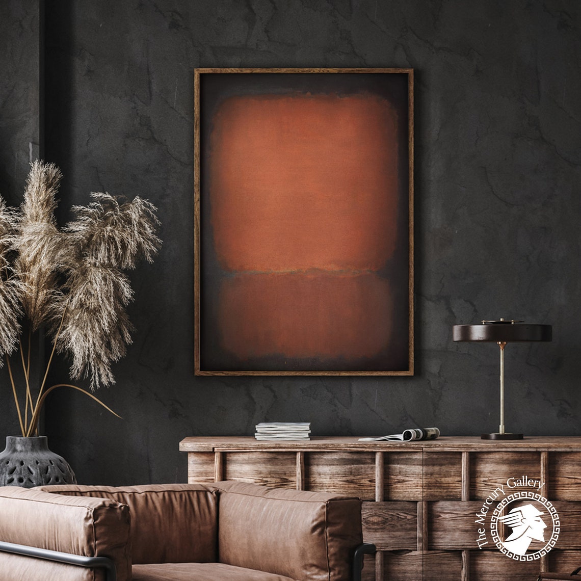 Mark Rothko Dark Black Over Deep Rust Red Moody Abstract Art Poster - Image 2