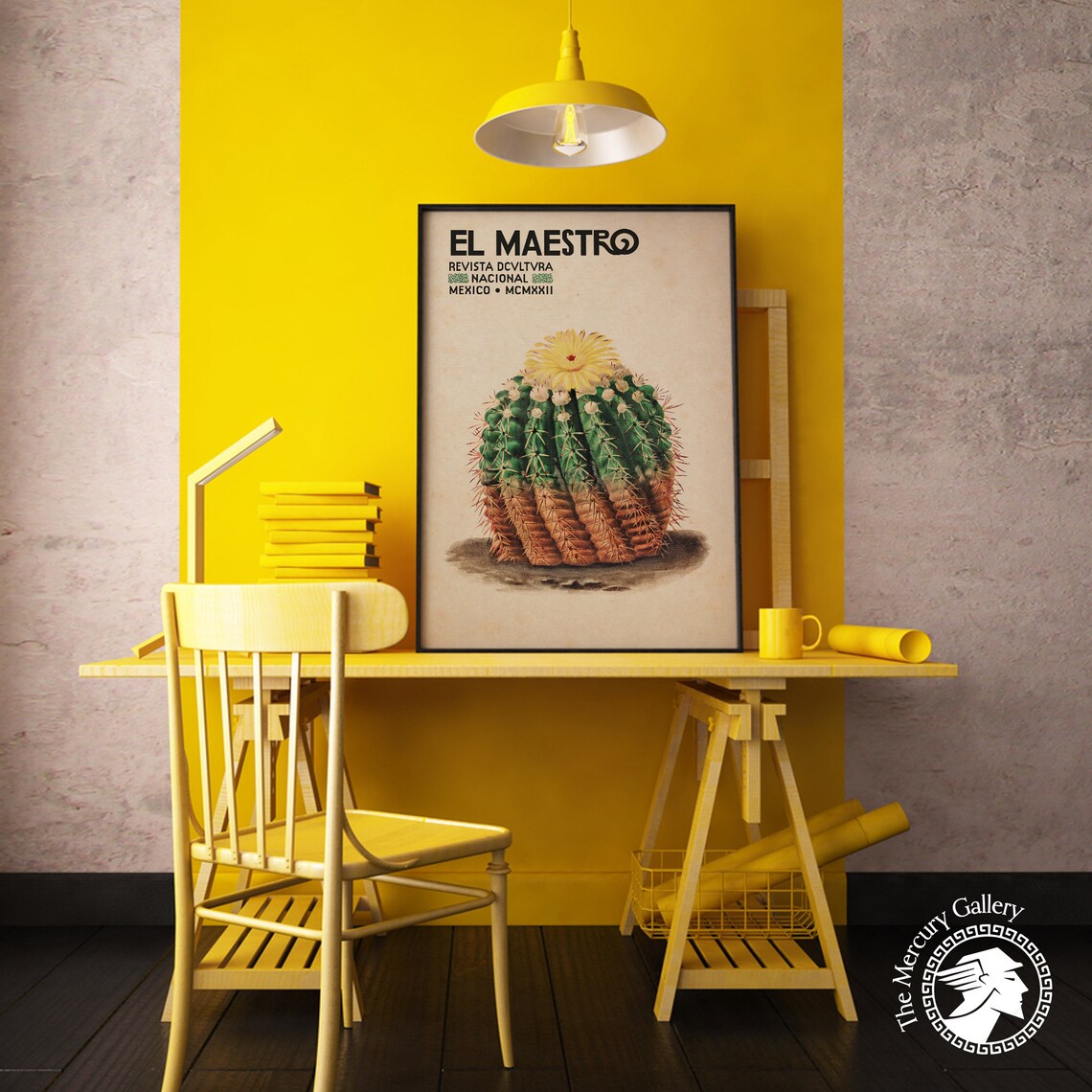 Mexico Vintage Travel Poster, Blooming Cactus Print - Image 5