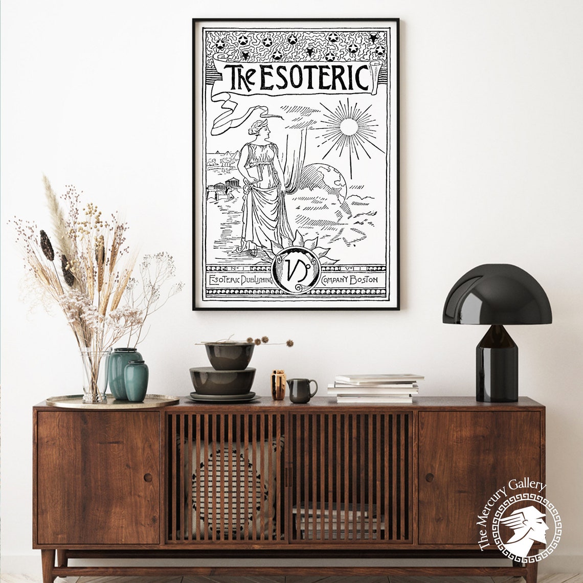 The Esoteric Magazine Cover Vintage Occult Sun Goddess Line Art Poster - Image 5