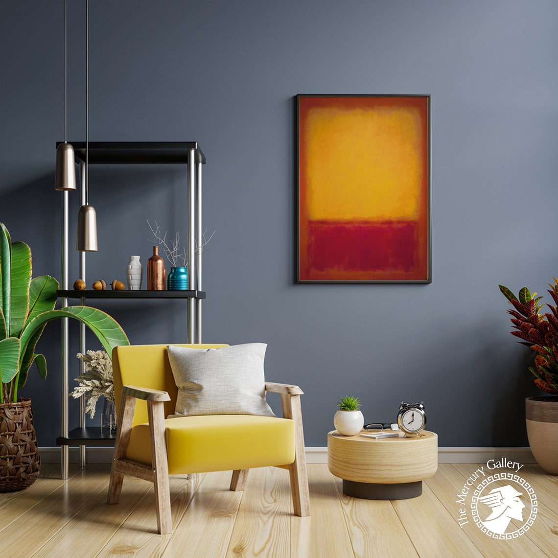 Mark Rothko Glowing Yellow Over Deep Red Color Field Abstract Poster - Image 3