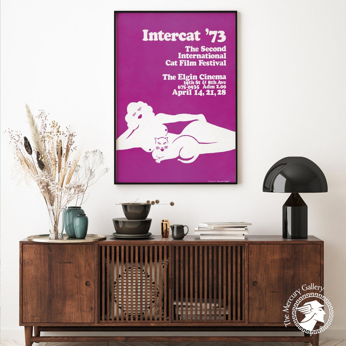 Intercat International Cat Film Festival Poster Prints Purple Poster Vintage Nude Poster Nyc Retro Advertising Wall Art - Image 6