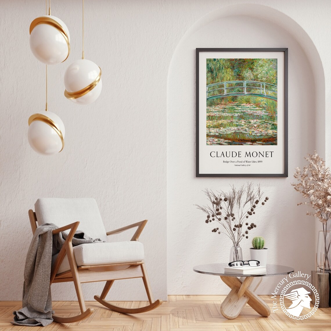 Claude Monet Bridge Over A Pond Of Water Lilies Giverny Garden Poster - Image 2