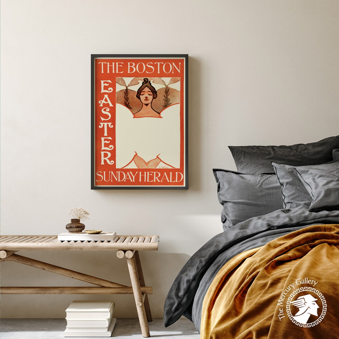 Ethel Reed Boston Easter Sunday Herald 1895 Vintage Advertising Poster - Image 2