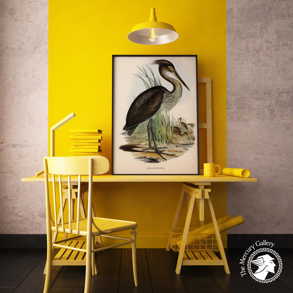 Vintage Great-Billed Heron Antique Waterbird Illustration Art Print - Image 4