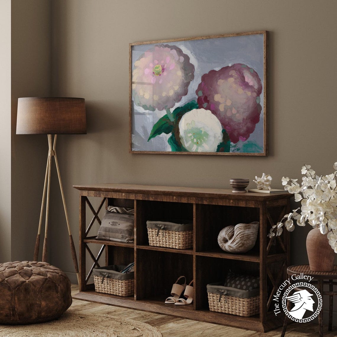 Georgia O'Keeffe 3 Zinnias Pink Floral Close Up Botanical Art Print - Image 2