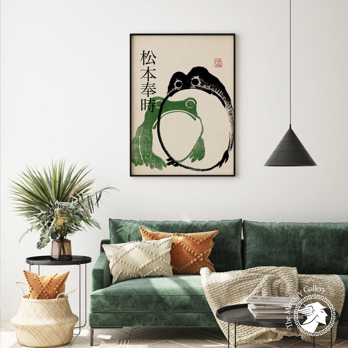 Matsumoto Hoji Art Print Japanese Frog Poster Green Black Matsumoto Hoji Animal Art Print Frog Poster Funny Animal Print Animal Gift - Image 4