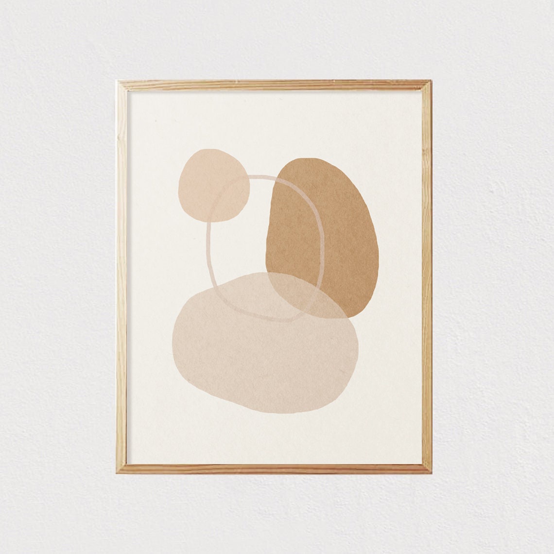 Neutral Organic Blobs Composition Minimalist Abstract Artwork Poster