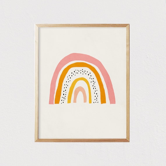 Rainbow Mid-Century Modern Kids Wall Art Print
