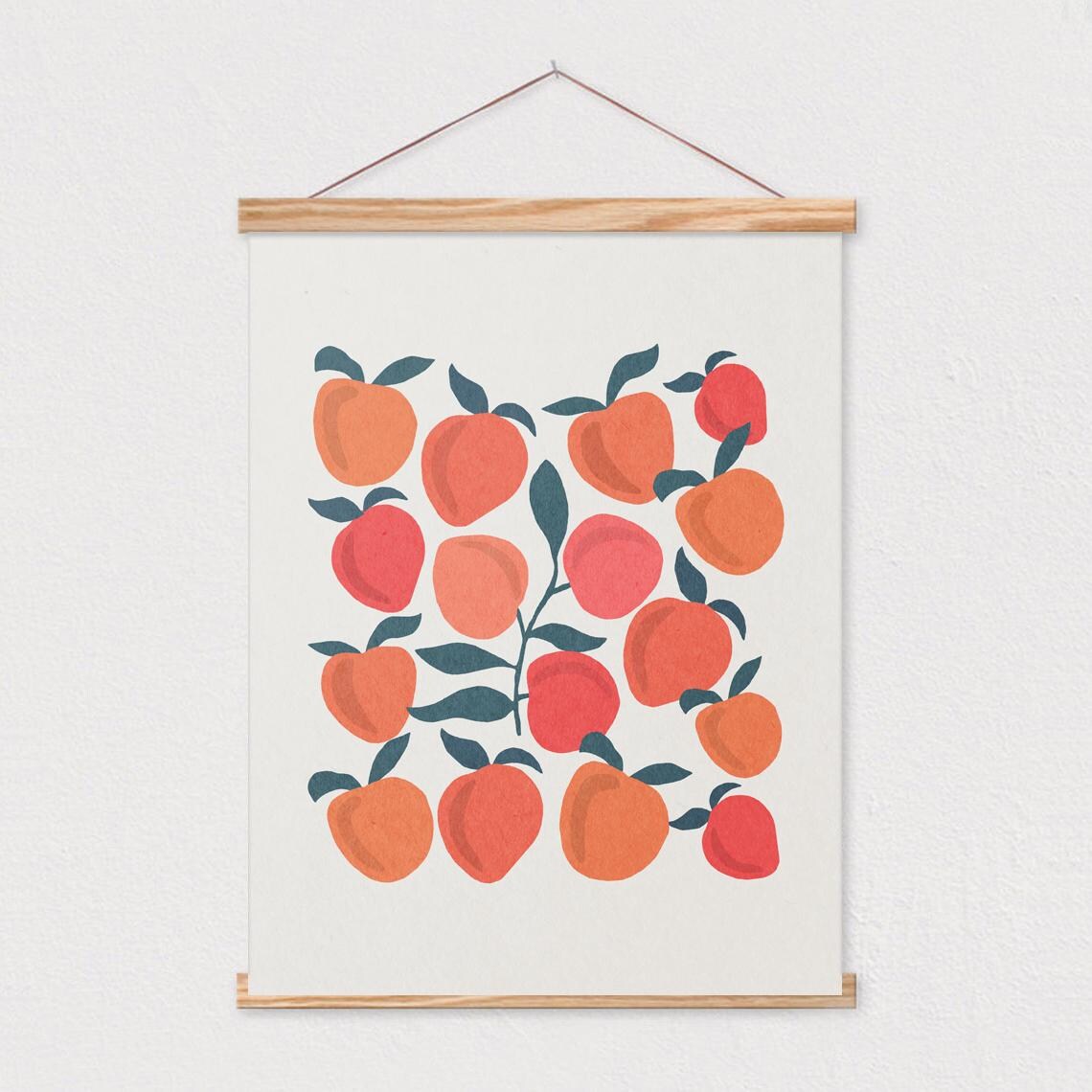 Pink Peaches Mid-Century Modern Art Print, Kids Room Decor - Image 2