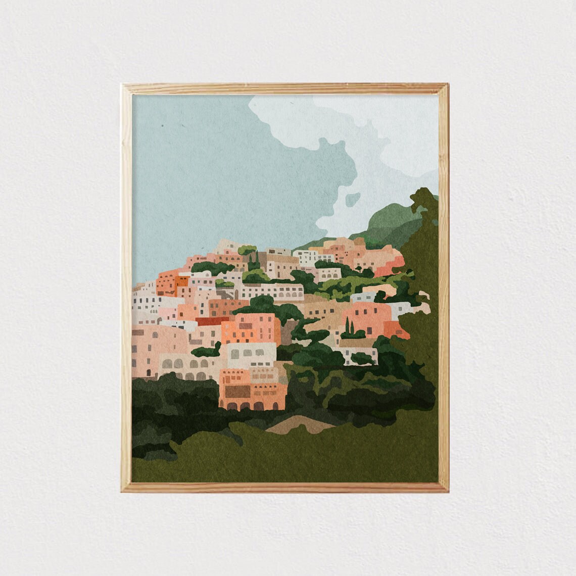 Abstract Italy Landscape, Mid-Century Modern Art Print