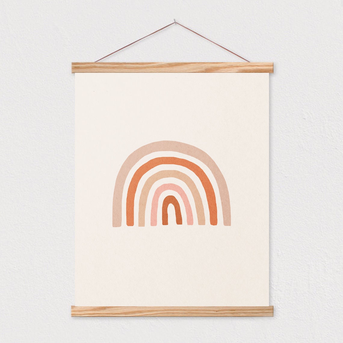 Boho Rainbow Neutral Boho Kids Art Kids Playroom Kids Art Earth Tones Nursery Room Interior Decor Mid Century File 16x20 - Image 2