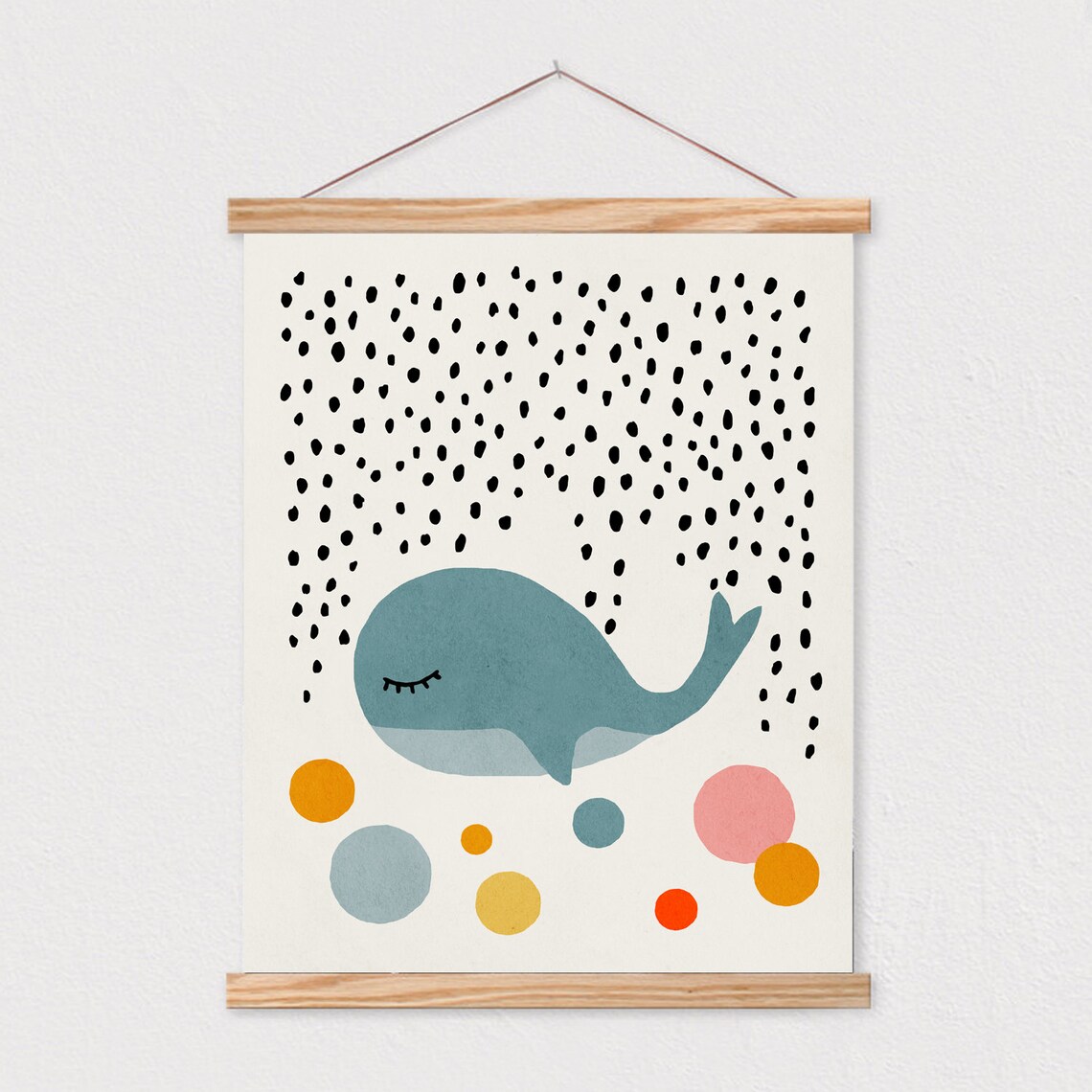 Whale Print, Mid Century Modern Kids Art - Image 2