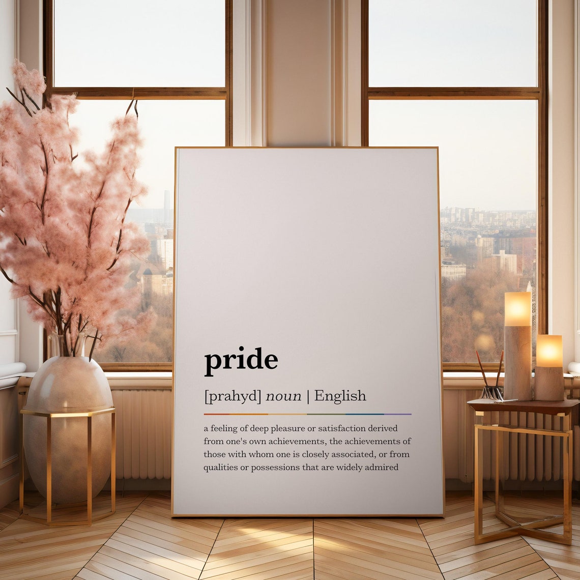 Pride Dictionary Definition Rainbow Line Noun English Poster