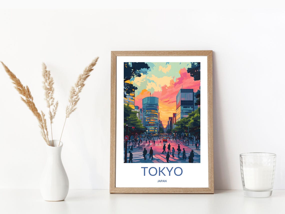 Tokyo Japan Travel Poster Cityscape Tokyo Print Tokyo Gift Tokyo Art Tokyo Decor Shibuya Crossing Japan Wall Art - Image 3
