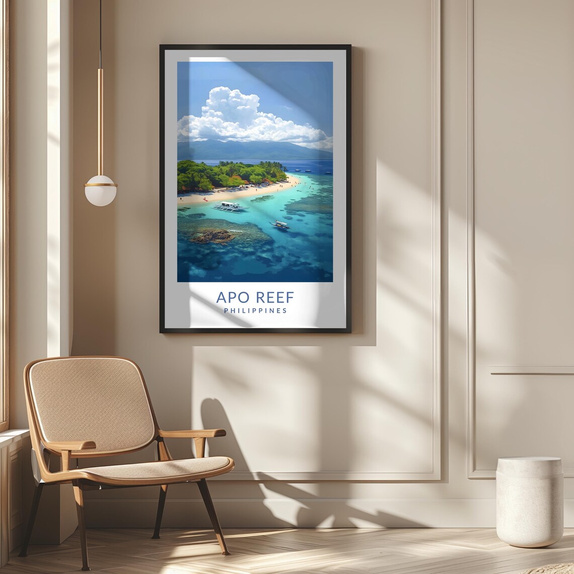 Apo Reef Philippines Island Paradise Boats Ocean Travel Poster - Image 2