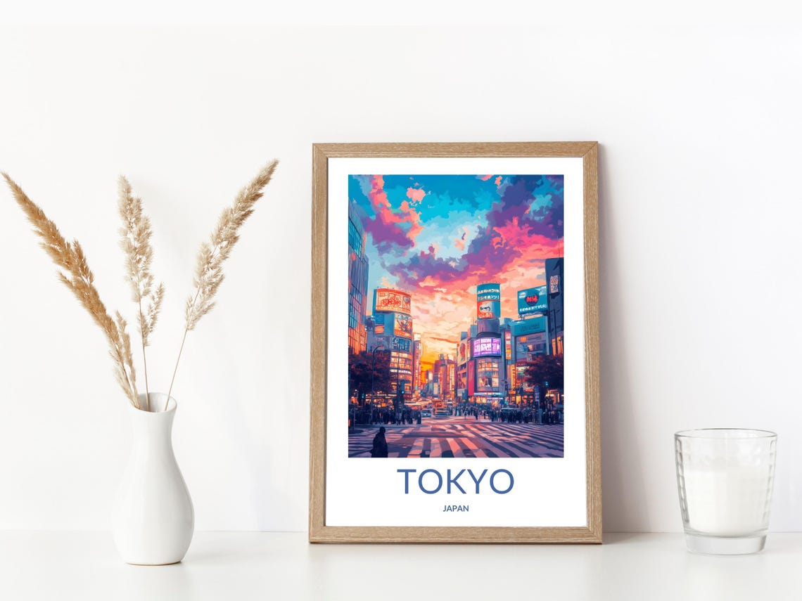 Tokyo Japan Travel Poster Cityscape Tokyo Print Tokyo Gift Tokyo Art Tokyo Decor Shibuya Crossing Japan Wall Art - Image 3