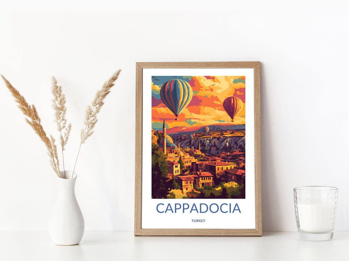 Cappadocia Turkey Hot Air Balloons Sunrise Valley Travel Poster - Image 3