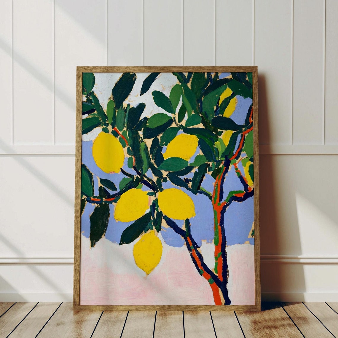 Abstract Lemon Tree Botanical Art, Kitchen Decor