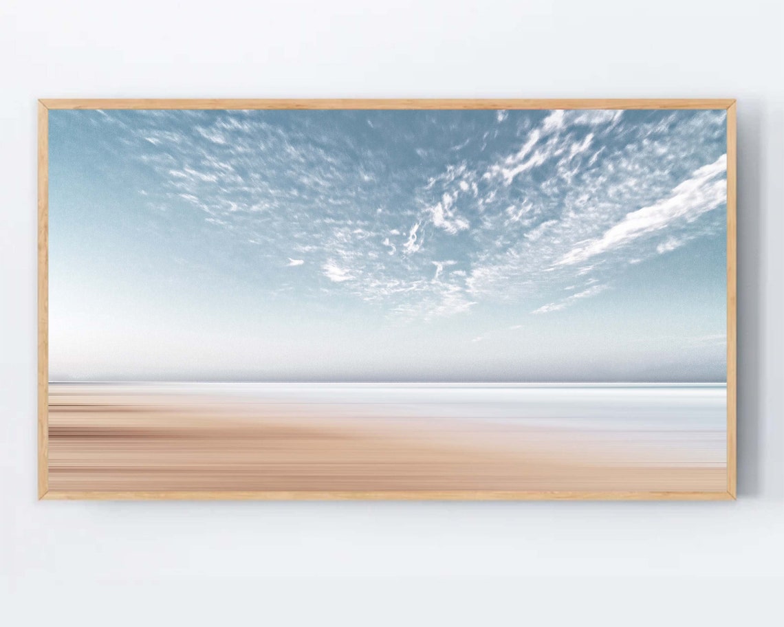 Muted Long Exposure Seascape Abstract Ocean Horizon Wall Art