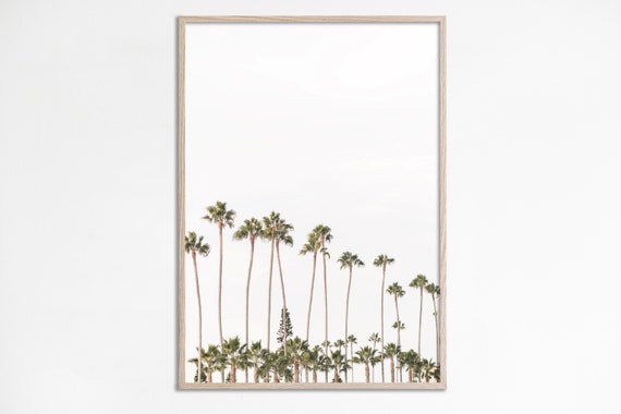 Palm Trees Print Minimal Botanical Wall Art Palms Tropical Poster Coastal Living Decor