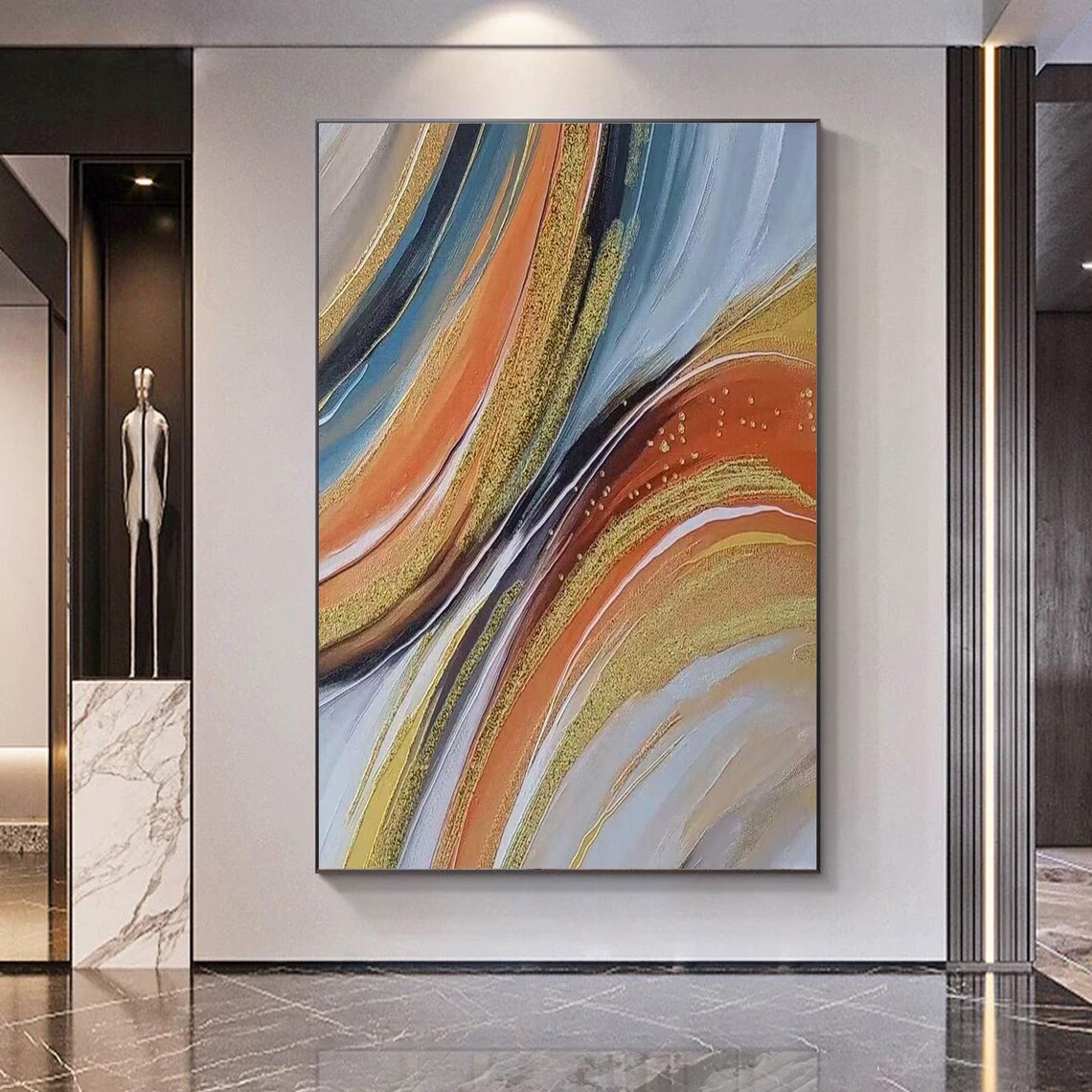 Gold Abstract Wall Art, Contemporary Painting