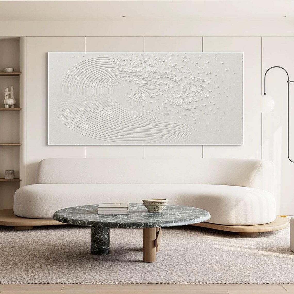 Textured Line Wave Art Print, Minimalist Coastal Decor - Image 2