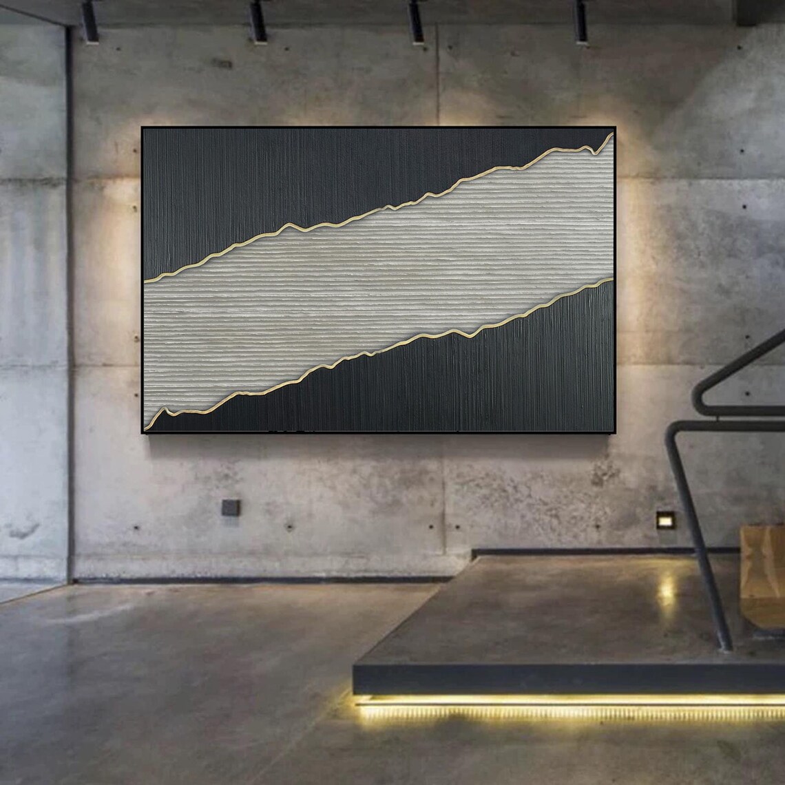 Minimalist Abstract Geometric Painting, Modern Line Art